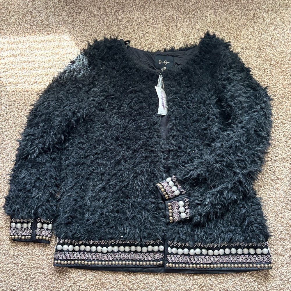 Jessica Simpson Black Fuzzy Jacket